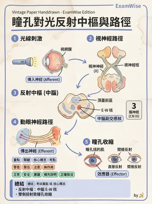 驗光師 - 眼部反射弧與自主神經調控 - AI 圖文解析預覽