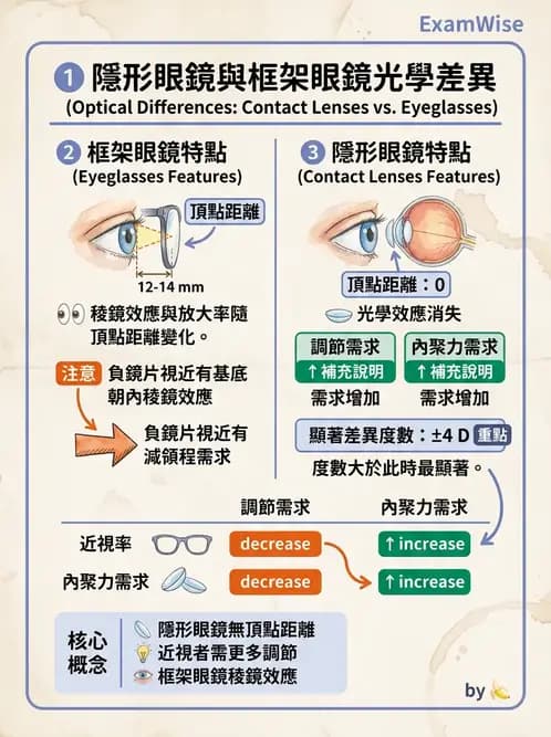 驗光師 - 調節機制與調節量計算 - AI 圖文解析預覽