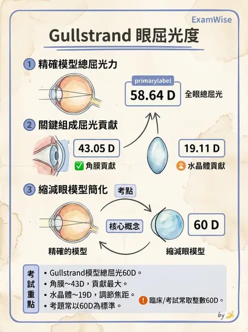 驗光師 - 模型眼屈光計算與屈光不正 - AI 圖文解析預覽