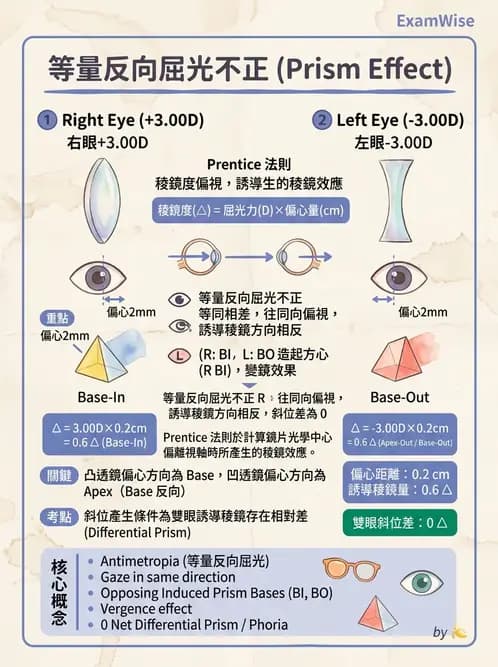 驗光師 - 稜鏡效應計算與偏心配鏡 - AI 圖文解析預覽