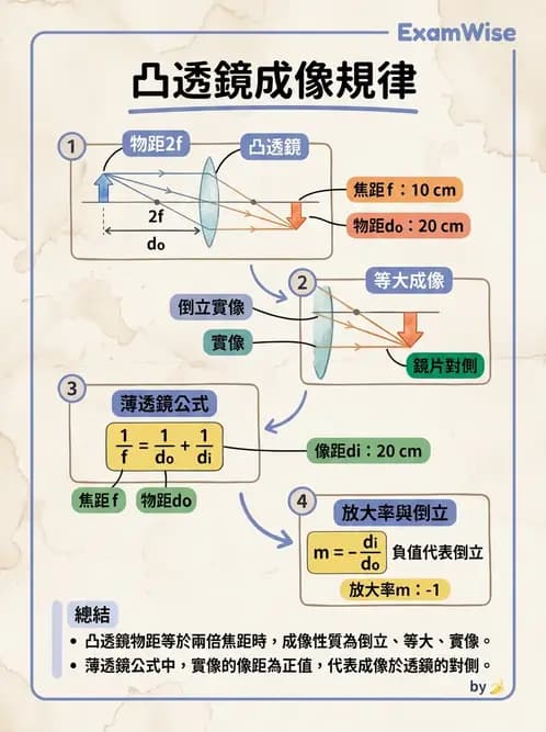 驗光師 - 薄透鏡成像計算與成像性質 - AI 圖文解析預覽