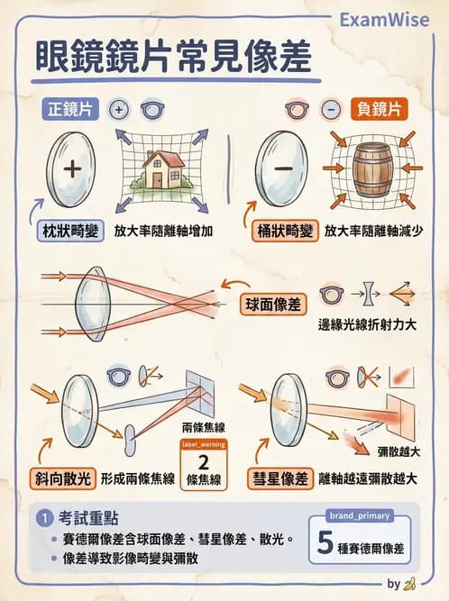 驗光師 - 幾何像差(球面像差、彗差與畸變) - AI 圖文解析預覽