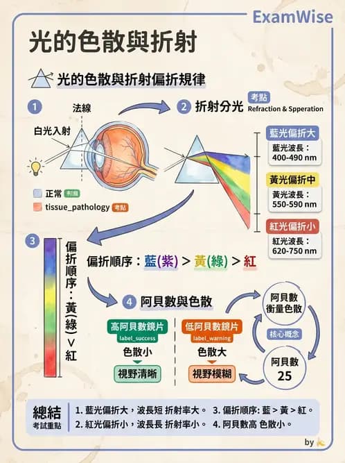 驗光師 - 色像差與阿貝數 - AI 圖文解析預覽