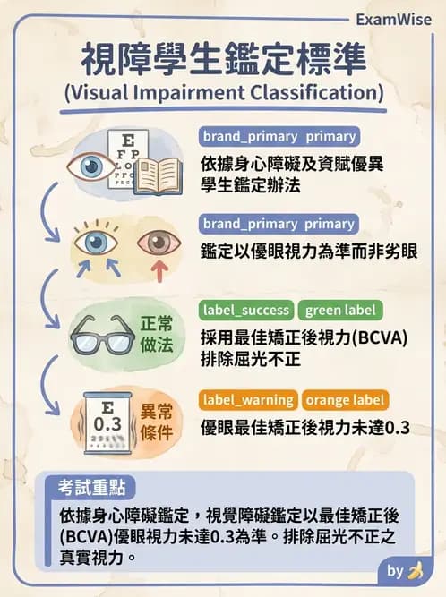 驗光師 - 視障的分類及流行分布 - AI 圖文解析預覽