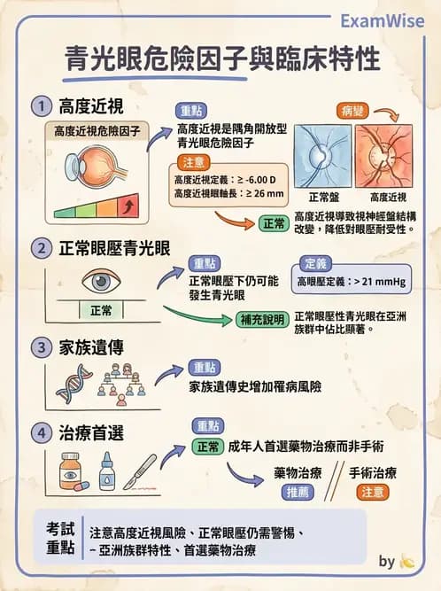 驗光師 - 青光眼分類、病因與危險因子 - AI 圖文解析預覽