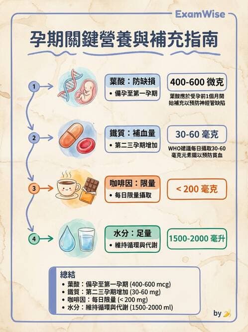 護理師 - 孕期營養心理與衛生政策 - AI 圖文解析預覽