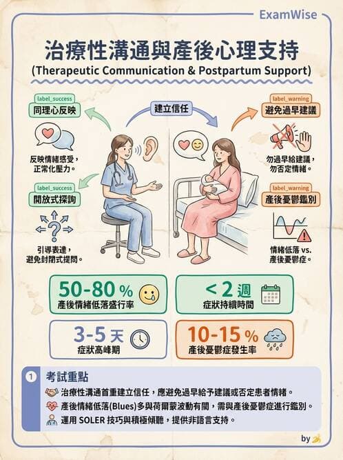 護理師 - 產後心理併發症與家庭計畫 - AI 圖文解析預覽