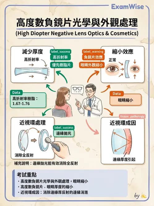 驗光師 - 鏡片材料特性與光學設計 - AI 圖文解析預覽