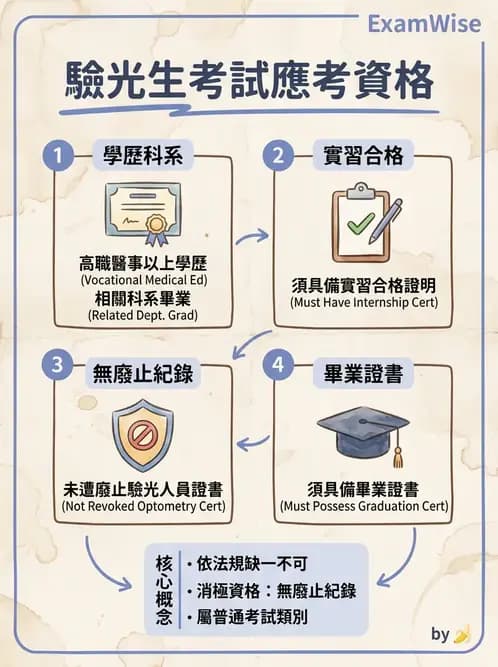 驗光生 - 驗光人員資格、倫理與繼續教育 - AI 圖文解析預覽
