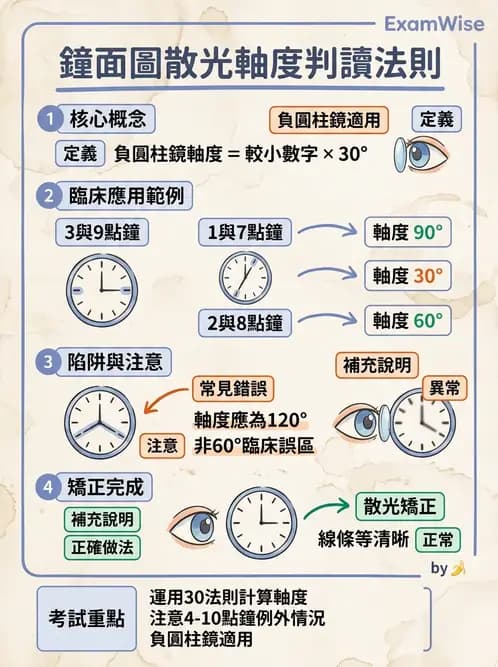 驗光生 - 散光鐘面圖與圖形法檢查 - AI 圖文解析預覽