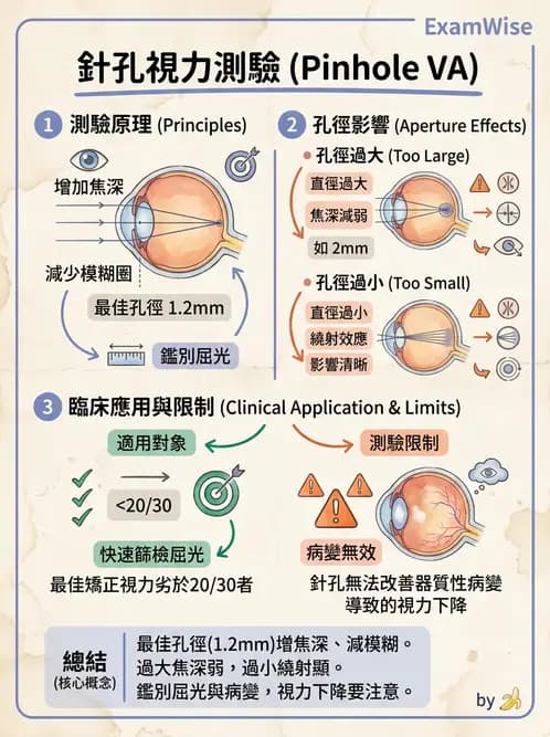 驗光生 - 針孔視力、色覺與視野篩檢 - AI 圖文解析預覽