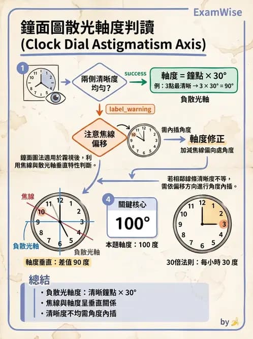 驗光生 - 散光鐘面圖與圖形法檢查 - AI 圖文解析預覽