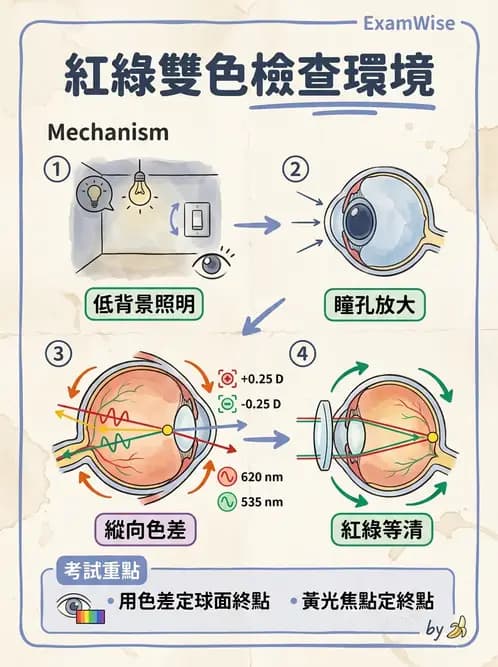 驗光生 - 球面度數確認與紅綠測試 - AI 圖文解析預覽