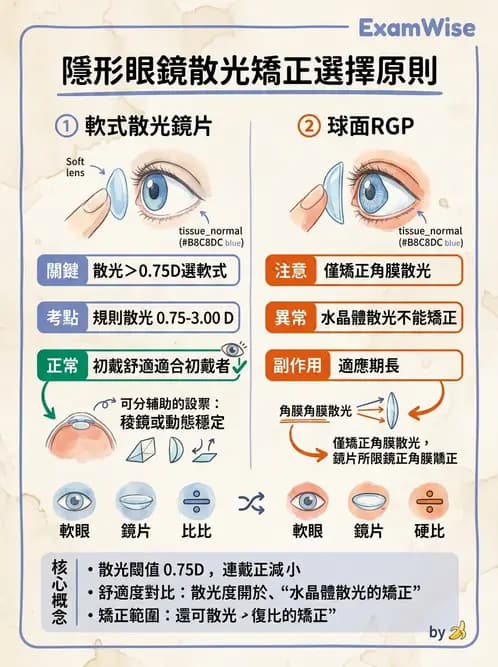驗光生 - 散光分析、鏡型選擇與軟式散光驗配 - AI 圖文解析預覽