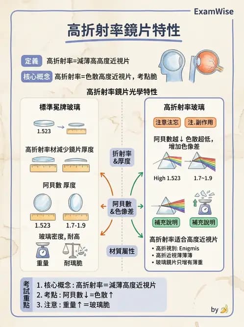 驗光生 - 鏡片材質特性與光學性質 - AI 圖文解析預覽