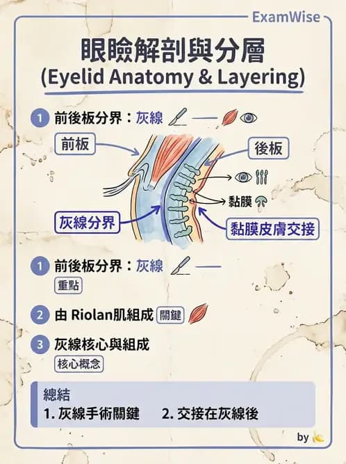 驗光生 - 眼窩骨解剖、眼瞼與結膜 - AI 圖文解析預覽