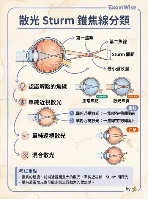 驗光生 - 散光分類、不等視與不等像 - AI 圖文解析預覽
