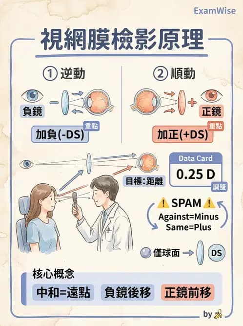 驗光生 - 視網膜檢影鏡操作原理、判讀與特殊檢查 - AI 圖文解析預覽