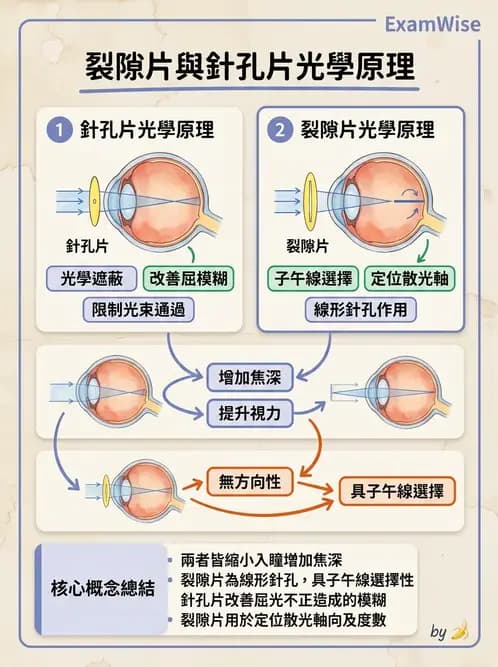 驗光生 - 傑克森交叉圓柱鏡與裂孔板操作 - AI 圖文解析預覽