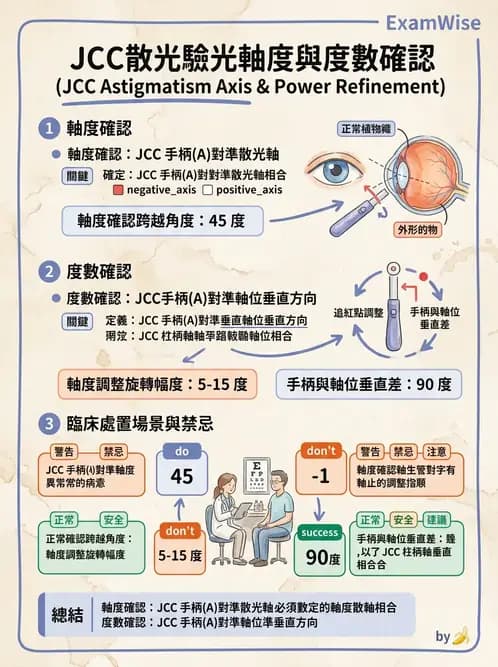 驗光生 - 傑克森交叉圓柱鏡與裂孔板操作 - AI 圖文解析預覽