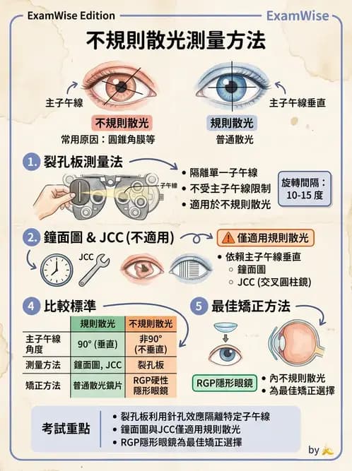 驗光生 - 傑克森交叉圓柱鏡與裂孔板操作 - AI 圖文解析預覽