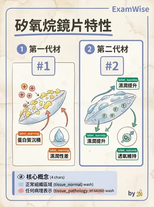 驗光生 - 軟式鏡片單體材料特性與含水量 - AI 圖文解析預覽