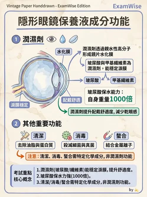 驗光生 - 隱形眼鏡護理液成分與防腐劑 - AI 圖文解析預覽