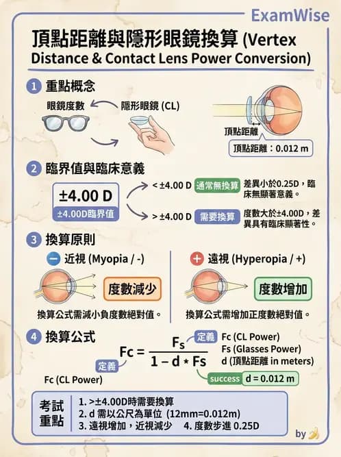 驗光生 - 隱形眼鏡度數計算(硬式RGP淚鏡補償與戴鏡驗光) - AI 圖文解析預覽