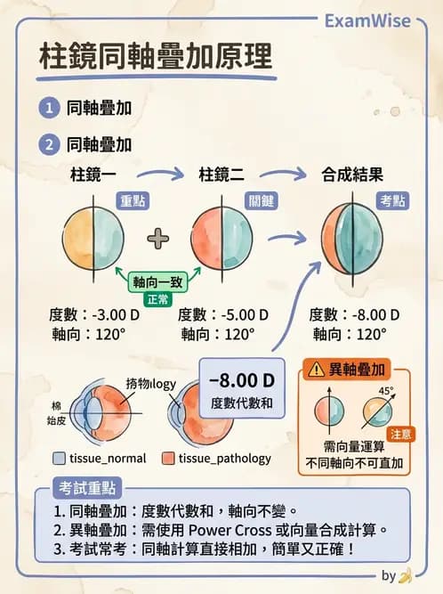 驗光生 - 光學十字讀寫與處方等效轉換 - AI 圖文解析預覽