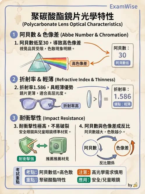 驗光生 - 鏡片材質特性與光學性質 - AI 圖文解析預覽