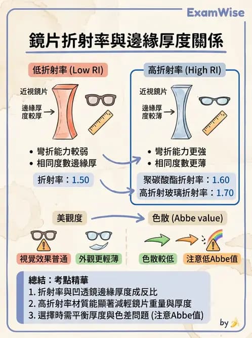 驗光生 - 鏡片材質特性與光學性質 - AI 圖文解析預覽