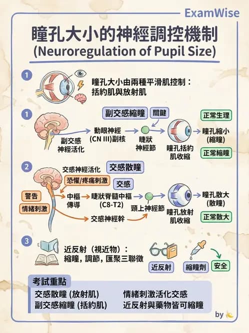驗光生 - 視覺傳導路徑與瞳孔反射 - AI 圖文解析預覽
